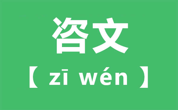 咨怎样读,咨的拼音,咨文是甚么意义
