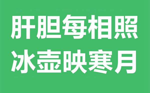 肝胆每相照，冰壶映寒月是甚么意义,来由典故是甚么