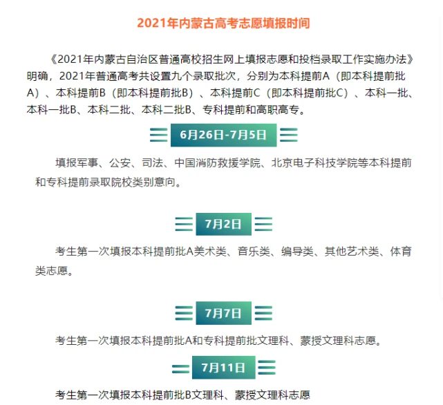 2021年内蒙古高考登科分数线,内蒙古2021高考各批次分数线一览表