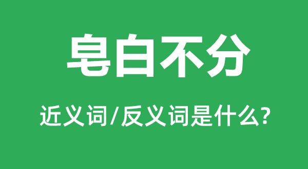 皂白不分的近义词和反义词是甚么,皂白不分是甚么意义
