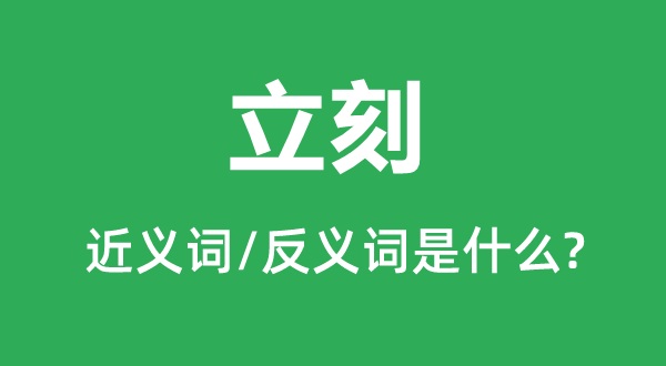 立即的近义词和反义词是甚么,立即是甚么意义