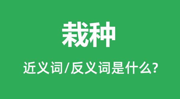 莳植的近义词和反义词是甚么,莳植是甚么意义