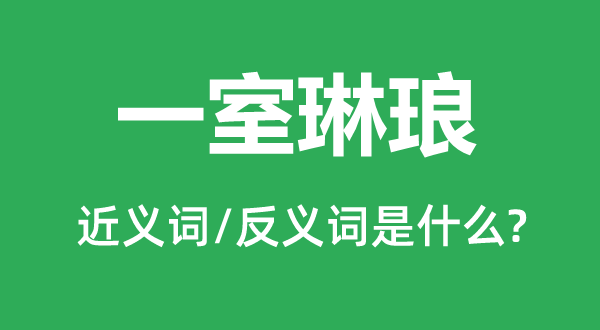 一室琳琅的近义词和反义词是甚么,一室琳琅是甚么意义