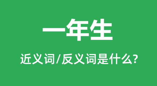 一年生的近义词和反义词是甚么,一年生是甚么意义