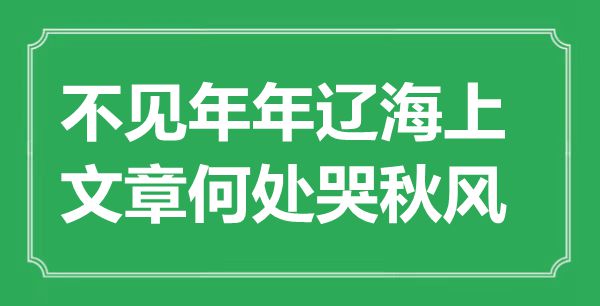 “不见年年辽海上，文章那边哭金风抽丰”是甚么意义,来由是那里