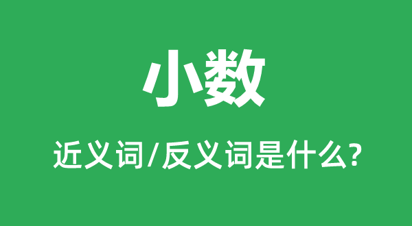 小数的近义词和反义词是甚么,小数是甚么意义