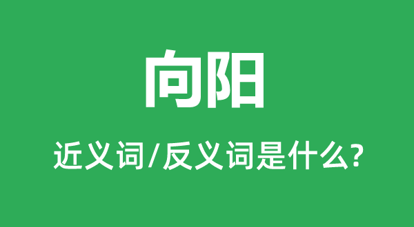 朝阳的近义词和反义词是甚么,朝阳是甚么意义