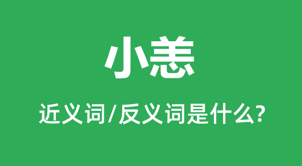 小恙的近义词和反义词是甚么,小恙是甚么意义