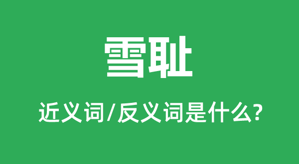 雪恨的近义词和反义词是甚么,雪恨是甚么意义