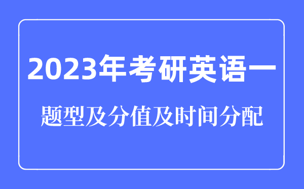 2023年考研英语一题型及分值实时辰分派