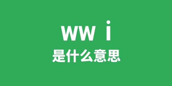 WWI是甚么意义