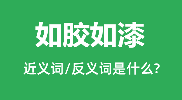 如胶如漆的近义词和反义词是甚么,如胶如漆是甚么意义