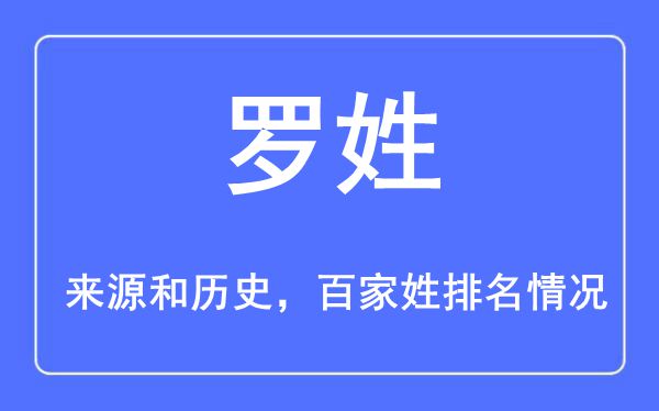 罗姓的来历黄汗青,罗姓在百家姓排名第几？