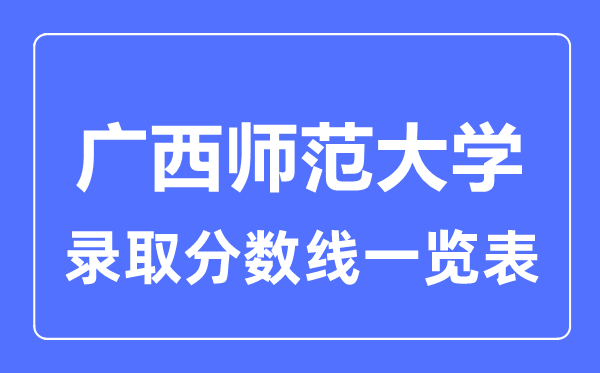 2023年高考几多分能上广西师范大学？附各省登科分数线