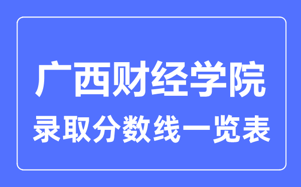 2023年高考几多分能上广西财经学院？附各省登科分数线
