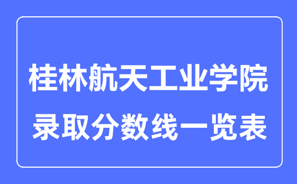 2023年高考几多分能上桂林航天产业学院？附各省登科分数线