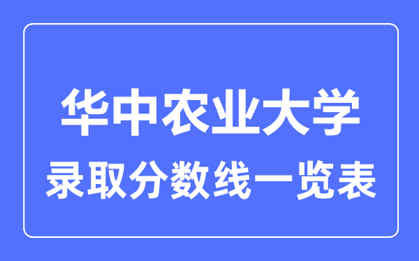 2023年高考几多分能上华中农业大学？附各省登科分数线