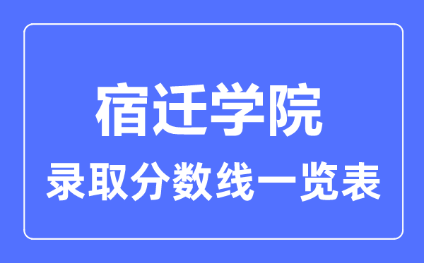2023年高考几多分能上宿迁学院？附各省登科分数线