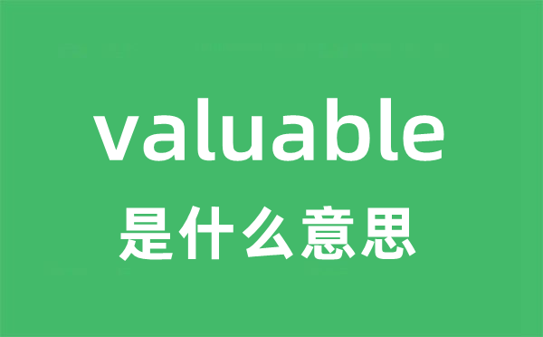 valuable是甚么意义