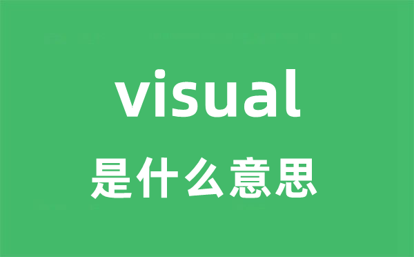 visual是甚么意义