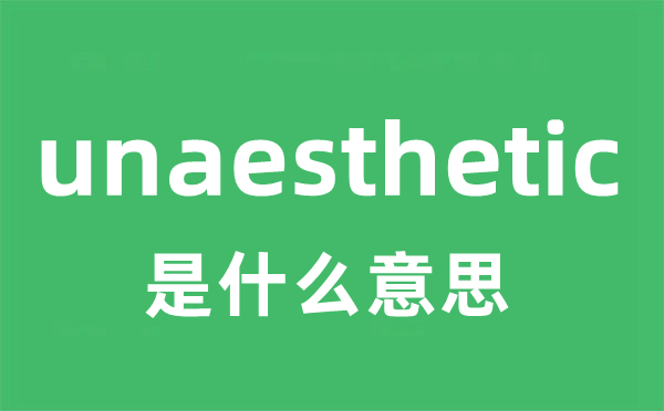 unaesthetic是甚么意义