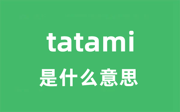 tatami是甚么意义