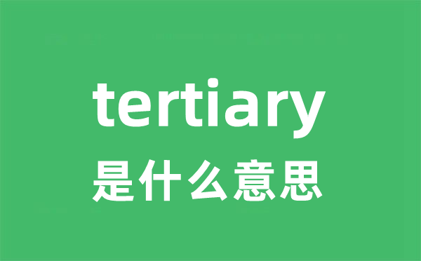 tertiary是甚么意义
