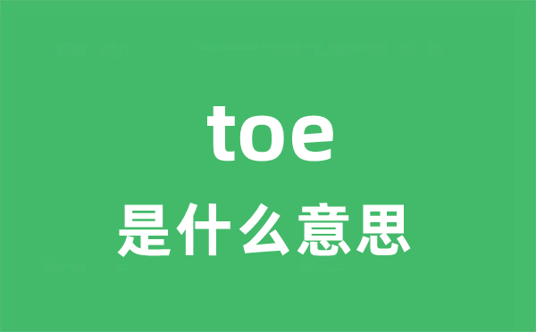 toe是甚么意义