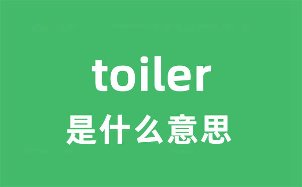 toiler是甚么意义
