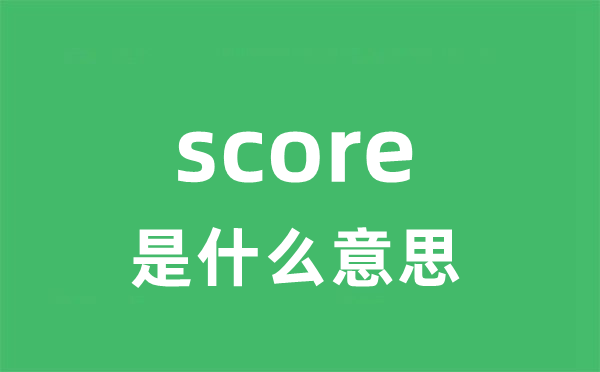 score是甚么意义