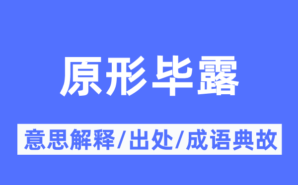 真相毕露的意义诠释,真相毕露的来由及针言典故