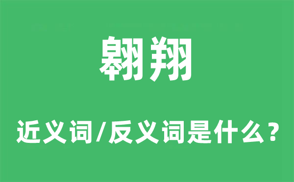 飞翔的近义词和反义词是甚么,飞翔是甚么意义
