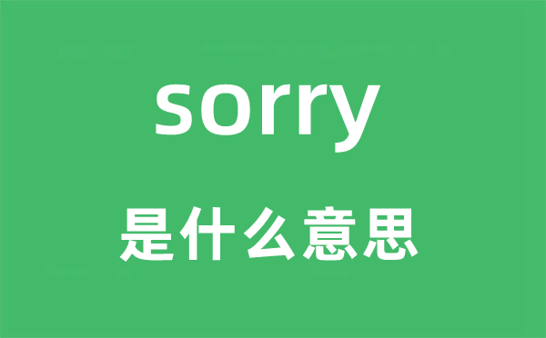 sorry是甚么意义,sorry怎样读,中文翻译是甚么