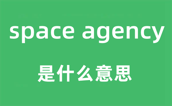 space agency是甚么意义,中文翻译是甚么