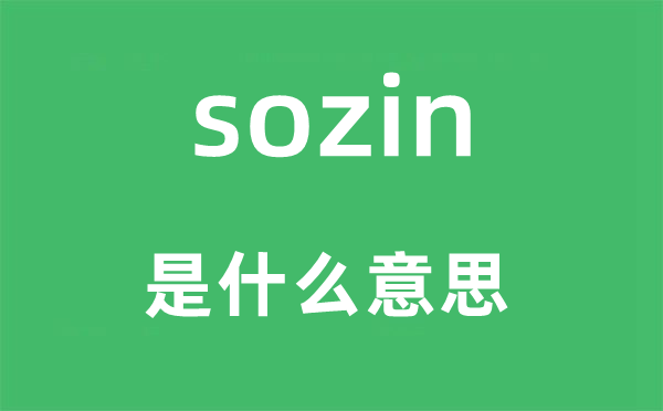 sozin是甚么意义,sozin怎样读,中文翻译是甚么