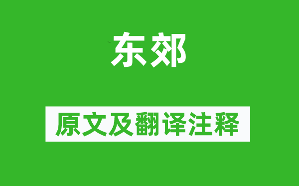 韦应物《东郊》原文及翻译正文,诗意诠释