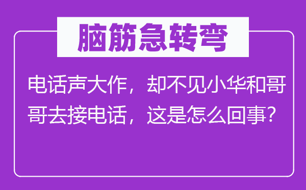 脑子急转弯:德律风声高文,却不见小华和哥哥去接德律风,这是怎样回事?