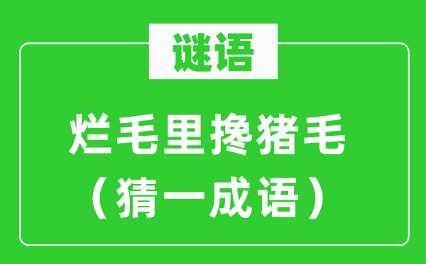 谜语：烂毛里搀猪毛（猜一针言）