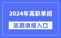 2024年高职单招自愿填报进口网址