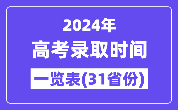 2024年天下各地高考登科时辰一览表（31省市汇总）