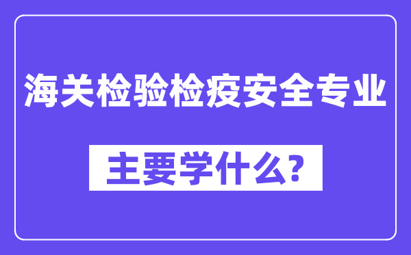 海关查验检疫宁静专业首要学甚么?附海关查验检疫宁静专业课程目次