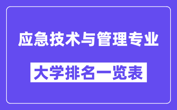 天下应急手艺与办理专业大学排名一览表（最新排行榜）