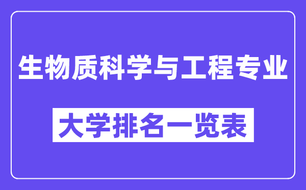天下生物资迷信与工程专业大学排名一览表（最新排行榜）