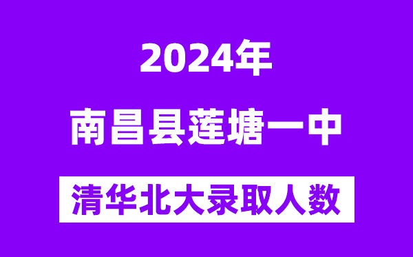 2024年莲塘一中考入清华北大人数是几多？附积年分数线