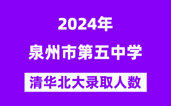 2024年泉州五中考入清华北大人数是几多？附积年分数线