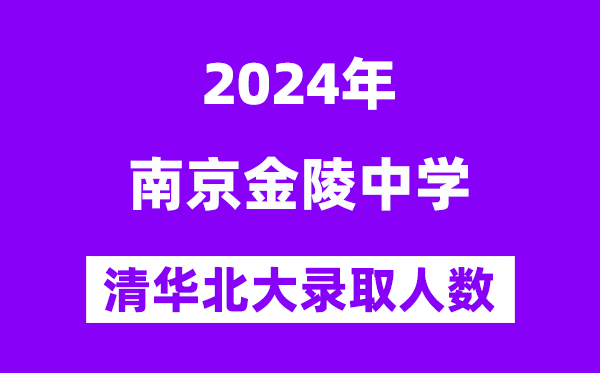 2024年金陵中学考入清华北大人数是几多？附积年分数线