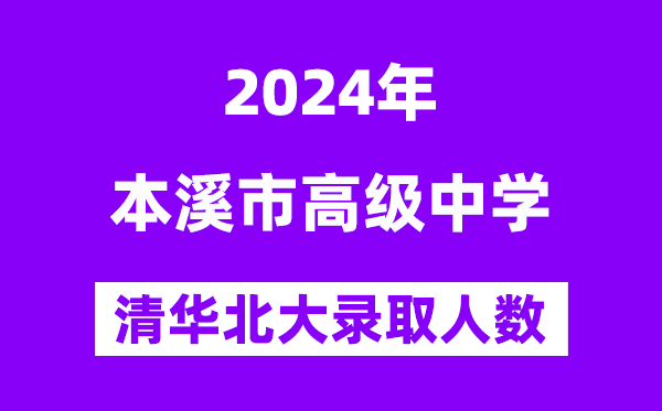 2024年本溪高中考入清华北大人数是几多？附积年分数线