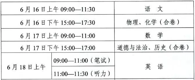 2026年甘肃中考时候及详细科目时候支配一览表（14市州完全版）