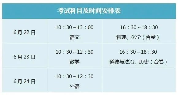 2026年新疆中考时候及详细科目时候支配一览表（完全版）