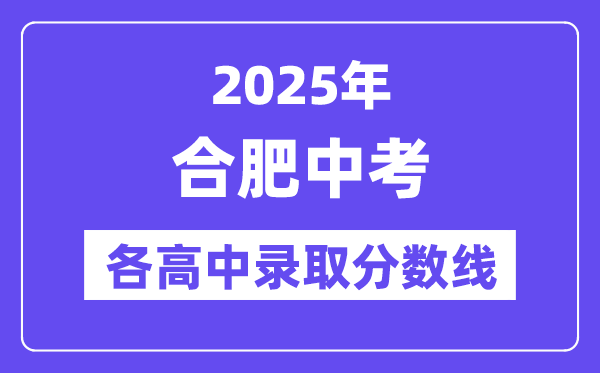 2025年合肥中考各高中登科分数线一览表